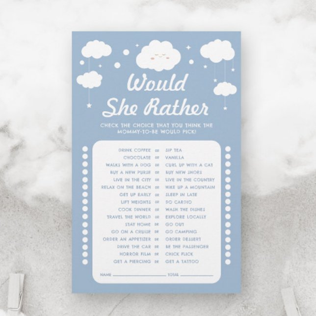 Blue Cloud 9 Baby shower Jeu Plairait-elle (Créateur téléchargé)