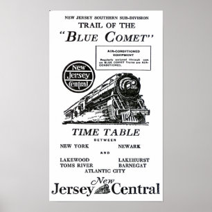 Blue Comet Train - Autocar de luxe Trains Poster