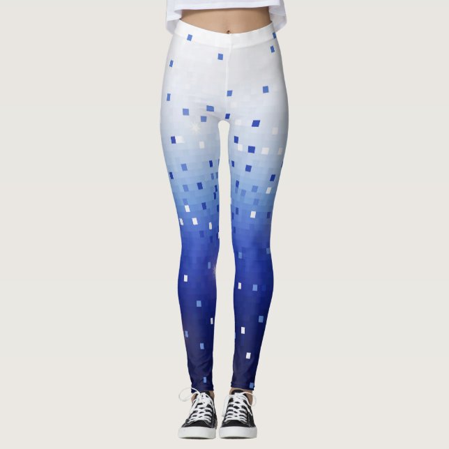 Blue Confetti Squares Leggings (Devant)