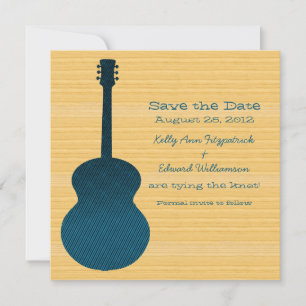Blue Country Guitar Enregistrer la date Invitation