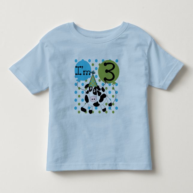 Blue Cow 3e Anniversaire Tshirts et cadeaux (Devant)