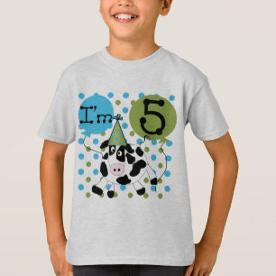 Blue Cow 5th Birthday Tshirts et cadeaux