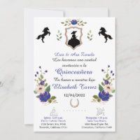 Blue, Cowgirl Western Invitation, Quinceanera Ranc