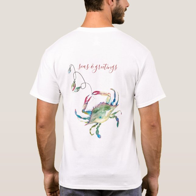 Blue Crab Beach Christmas T-Shirts (Dos)