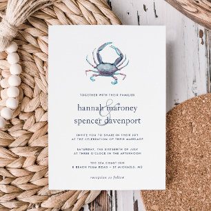 Blue Crab Wedding Invitation