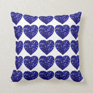 Blue Crystal Hearts Sapphire Anniversaire Coussin