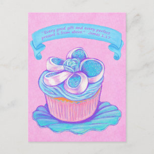Blue Cupcake~Good Cadeau Carte postale