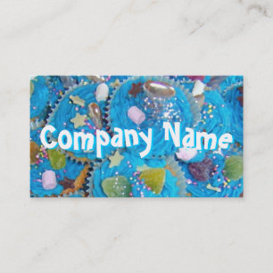 Blue Cupcakes texte avant carte de visite blanc