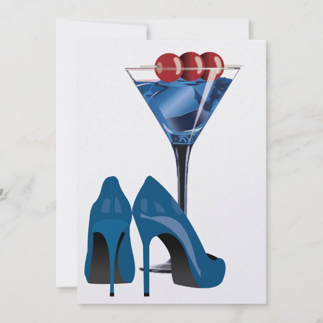 Blue Curacao Cocktail Invitation (Devant)