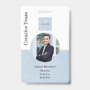 Blue Custom Company Modern Employé ID Badge