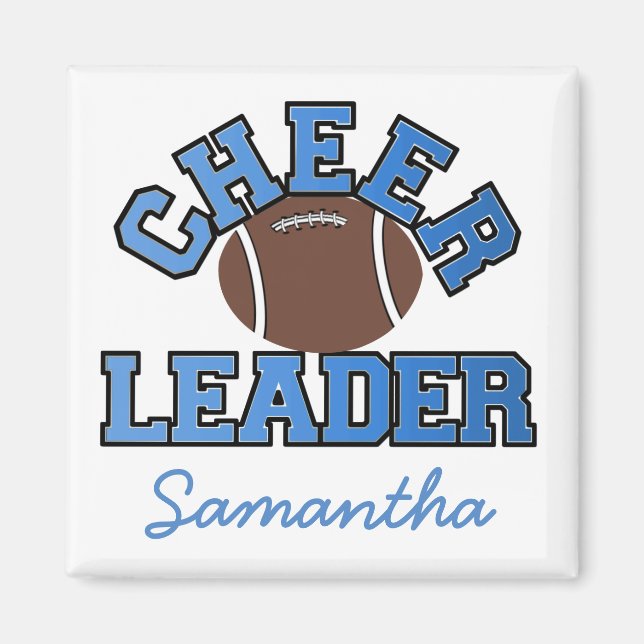 Blue Custom Football Cheerleader Magnet (Devant)