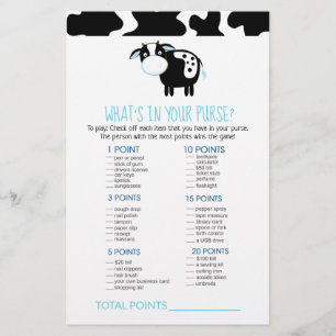 Blue Dairy Cow What's in Your Purse Game