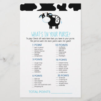 Blue Dairy Cow What's in Your Purse Game
