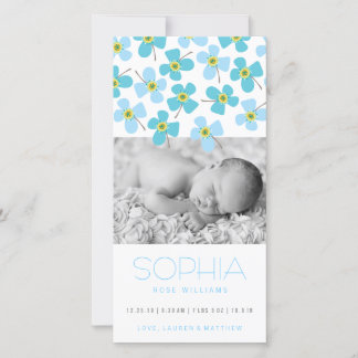 Blue Daisy Pop Sweet Baby Faire-part