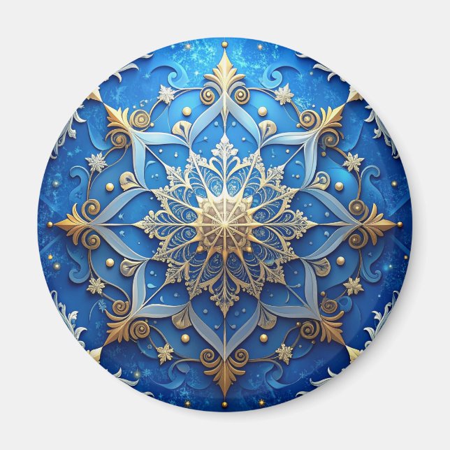 Blue Decorative Christmas Holiday Magnet (Devant)