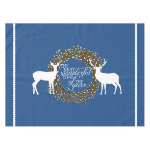Blue Deer Plus Merveilleux Temps Wreath Nappe