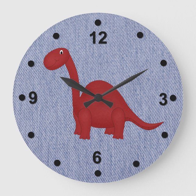 Blue Denim Look & Dinosaur Horloge des enfants (Recto)