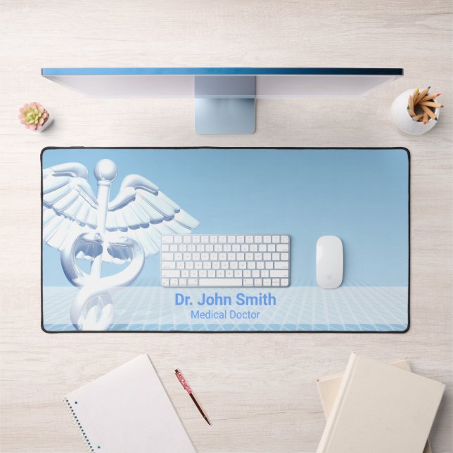Blue Design White 3D Caduceus Médicale (Bureau 1)