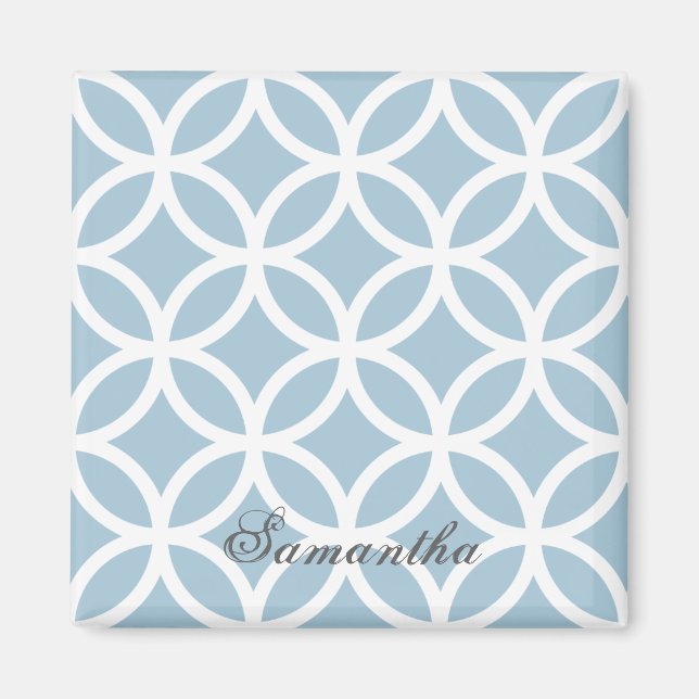 Blue Diamond Pattern Personalized Magnet (Devant)