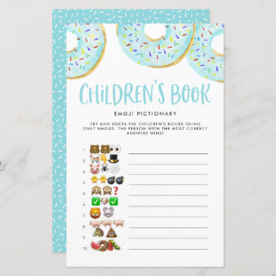 Blue Donuts Emoji Baby shower de livre pour enfant
