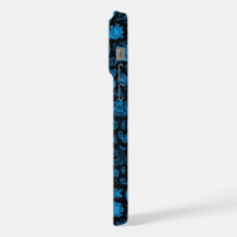 Blue Doodles iphone 15 pro max coque