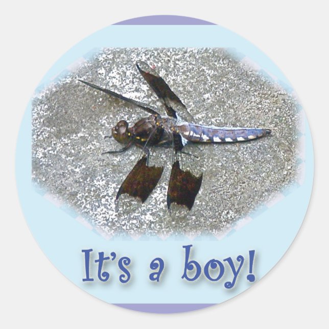 Blue Dragonfly C'est un garçon ! Nouveau Stickers  (Devant)