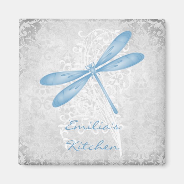 Blue Dragonfly Personalized Magnet (Devant)