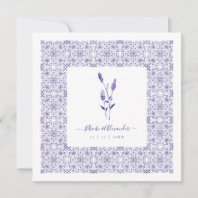 Blue Elegant Sophisticated Wedding Lace Wildflower (Devant)