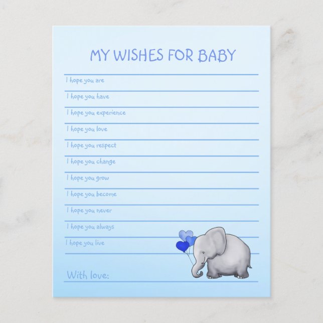 Blue Elephant Baby Boy Douche Veux Modèle (Devant)