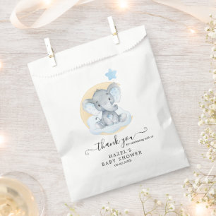 Blue Elephant Boy Baby shower Favoriser les sacs