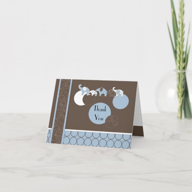 Blue Elephant Carte de remerciements (Devant)