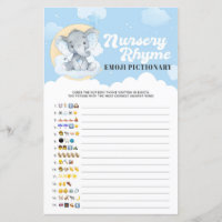 Blue Elephant Nursery Rhyme Emoji Pictionary Jeu