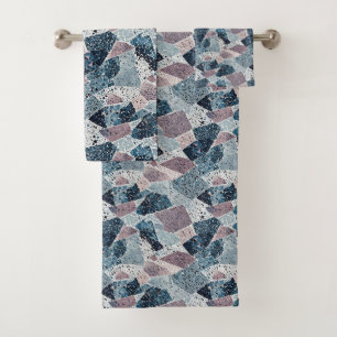 Blue et Mauve Abstrait Terrazzo Design