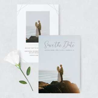 Blue Eucalyptus Mariage Photo Enregistrer La Carte