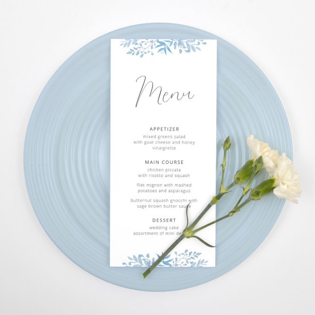Blue Eucalyptus Wedding Réception Menu (Créateur téléchargé)