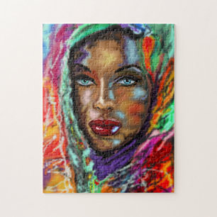 Blue Eyed Girl dans l'Écart coloré puzzle