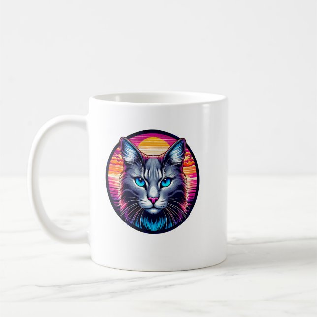 Blue-Eyed Sunrise Cat Coffee Mug (Gauche)