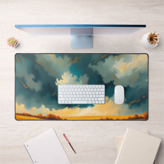 Blue Fall Mountain Desk Mat - Autumn Nature Desk P
