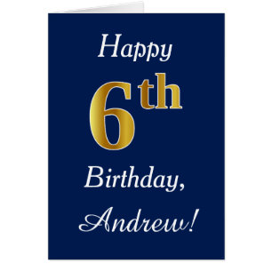 Blue, Faux Gold 6e anniversaire + Nom personnalisé