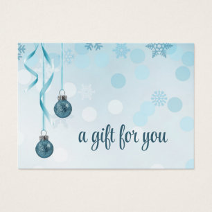 Blue Faux Parties scintillant Noël Ornements Carte
