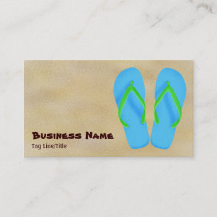 Blue Flip Flop Beach Cartes de visite