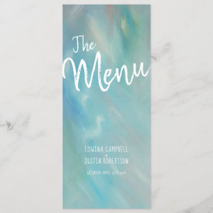 Blue float art moderne art menu mariage