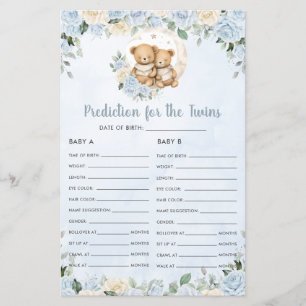 Blue Floral Baby Bears Prédiction pour Jeu Twins