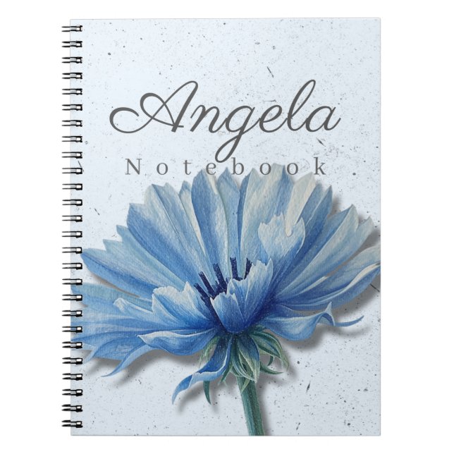 Blue Floral Notebook Name | Cornflower Journal (Devant)