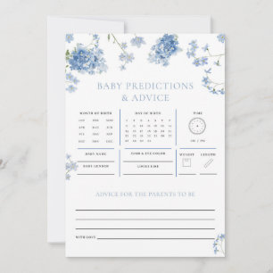 Blue Floral Prédictions Conseil Baby shower Jeu