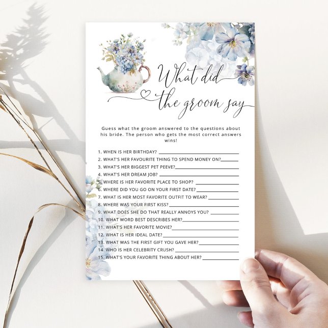 Blue Floral Qu'est-ce que le marié a dit jeu de la (Créateur téléchargé)