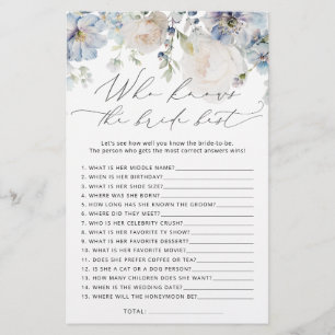 Blue Floral qui connaît Marié le meilleur jeu de d