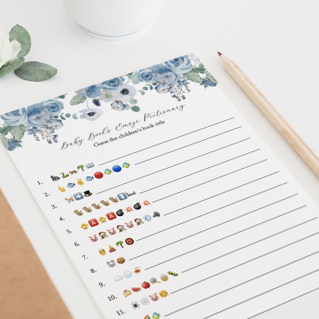 Blue Floral Tea Time Baby Books Emoji Jeu (Créateur téléchargé)