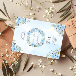 Blue Floral Whismeric Faire-part de mariage Trendi