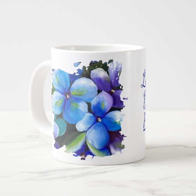Blue flower Let your dream blossom mug (Devant gauche)